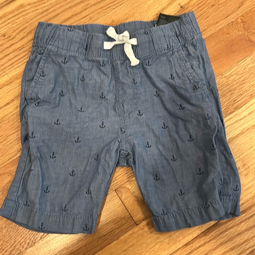3T linen anchor shorts